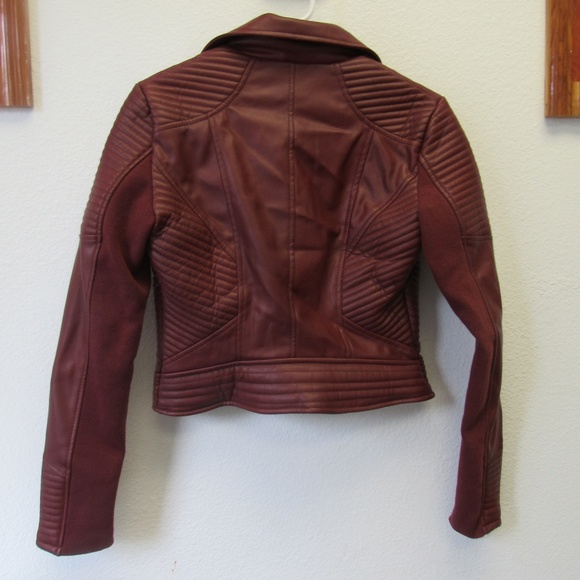 Bar III Faux-Leather Moto Jacket, Cocoa Rose - Picture 2 of 2